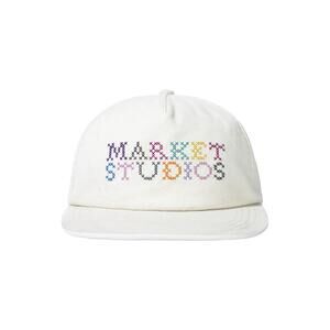 NEW MARKET women's needlepoint 5-panel hat in white